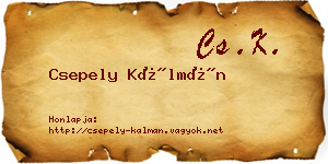 Csepely Kálmán névjegykártya